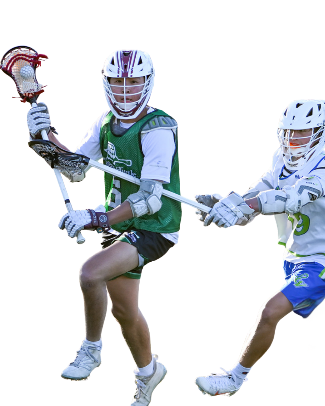 Greene Turtle Lacrosse Club player dodging a defender